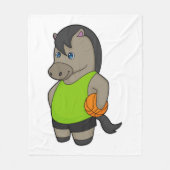 Paardenhonkbalspeler Basketball Fleece Deken (Voorkant)
