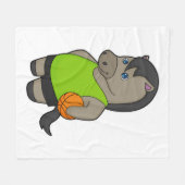 Paardenhonkbalspeler Basketball Fleece Deken (Voorkant (Horizontaal))