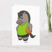 Paardenhonkbalspeler Basketball Kaart (Achterkant)