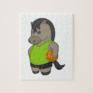 Paardenhonkbalspeler Basketball Legpuzzel