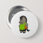 Paardenhonkbalspeler Basketball Ronde Button 7,6 Cm (Voorkant /achterkant)