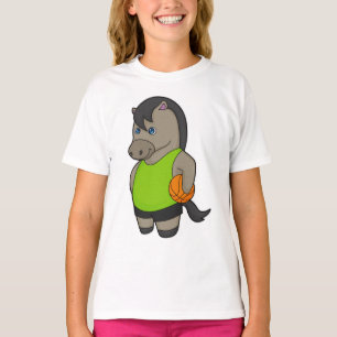 Paardenhonkbalspeler Basketball T-shirt