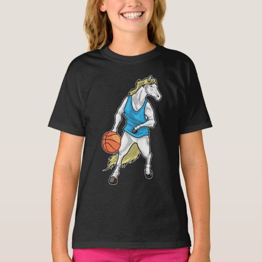 Paardenhonkbalspeler Basketball T-shirt (Voorkant)