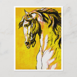 Paardenhoofd (geel) briefkaart