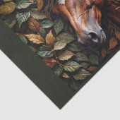 Paardenhoofd in herfstbladeren tissuepapier (Detail)