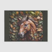 Paardenhoofd in herfstbladeren tissuepapier (Voorkant)