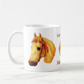 Paardenhoofd  kunst gepersonaliseerd koffiemok (Links)