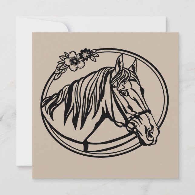 Paardenhoofd met bloemen (Voorkant)