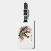 Paardenhoofd met bloemenkrans bagagelabel (Voorkant verticaal)