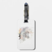 Paardenhoofd met bloemenkrans bagagelabel (Achterkant verticaal)