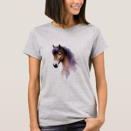 Paardenhoofd Met Paarse Manen Kunst T-shirt