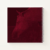 Paardenhoofd Modern Rood Persoonlijk Artistiek Notitieboek (Achterkant)