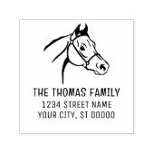 Paardenhoofd Naam Retouradres Zelfinktende Stempel (Design)