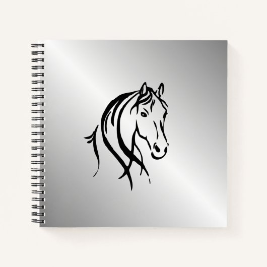 Paardenhoofd op Zilver Notitieboek (Voorkant)