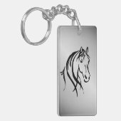 Paardenhoofd op Zilver Sleutelhanger (Voorkant Links)