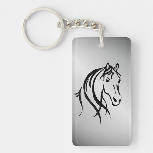 Paardenhoofd op Zilver Sleutelhanger (Voorkant)