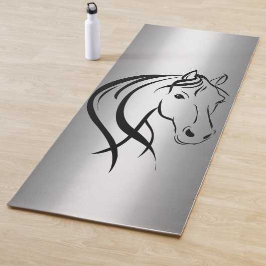 Paardenhoofd op Zilver Yogamat (In situ)