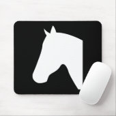 Paardenhoofd silhouetten1 muismat (Met muis)