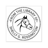 Paardenhoofd “Uit de bibliotheek van” Boeknaam NT Zelfinktende Stempel (Design)