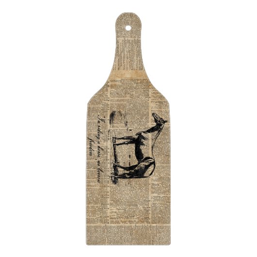 Paardenhoog  glazen kapperskaart 6 x 7 inch snijplank (Voorkant)