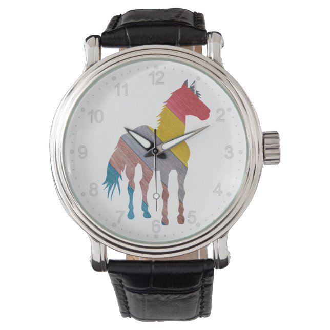 Paardenhoutkleur Horloge (Voorkant)