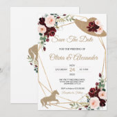 Paardenhuwelijk sparen de datum kaart (Voorkant / Achterkant)