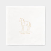 Paardenillustratie Derby Party Racing Folie Servetten (Voorkant)