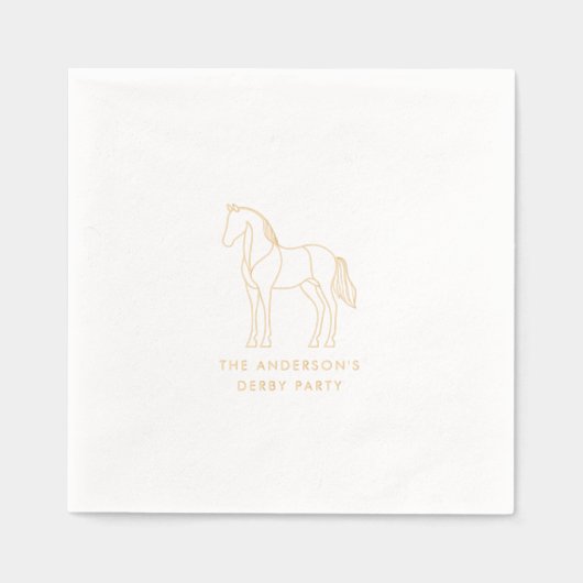 Paardenillustratie Derby Party Racing Folie Servetten (Voorkant)
