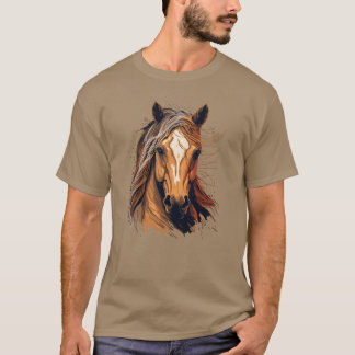 Paardenillustratie grappig t-shirt