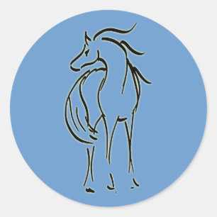 Paardenillustratie Sticker
