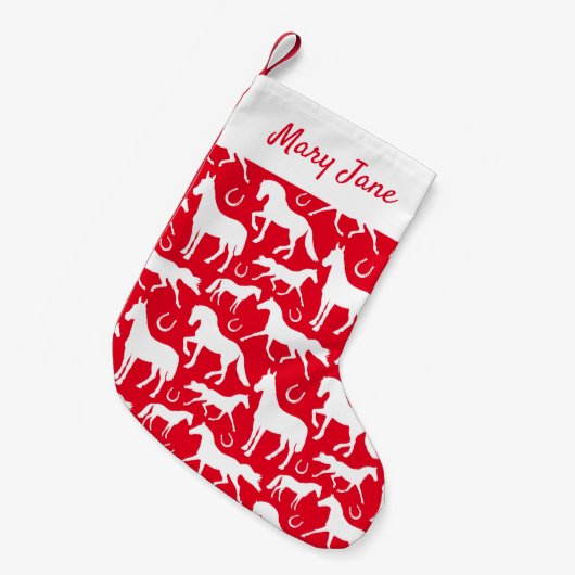 Paardenjockey en paardenliefhebber Patroon Kleine Kerstsok (Voorkant (Hangend))