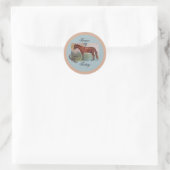 Paardenjournaal aanpassen Classic ronde sticker (Tas)
