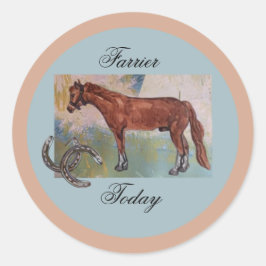 Paardenjournaal aanpassen Classic ronde sticker