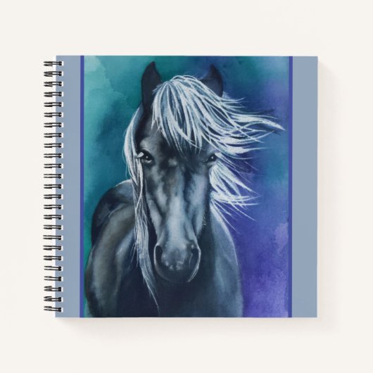 Paardenjournaal Waterverf Boho Chic Custom Noteboo Notitieboek (Voorkant)