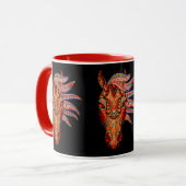 Paardenjuweel kleurrijke cowgirl zwart bruin rood mok (Voorkant links)