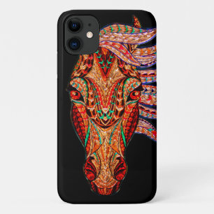 Paardenjuweel mozaïek cowgirl ruitersport zwart ro Case-Mate iPhone case