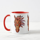 Paardenjuweel mozaïek kleurrijke cowgirl bruin roo mok (Links)