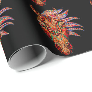 Paardenjuweel mozaïekkleurig cowgirl equestrian cadeaupapier