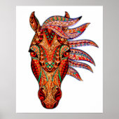 Paardenjuweel mozaïekkleurig cowgirl equestrian poster (Voorkant)