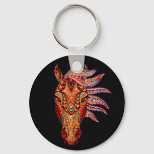 Paardenjuweel mozaïekkleurig cowgirl equestrian sleutelhanger