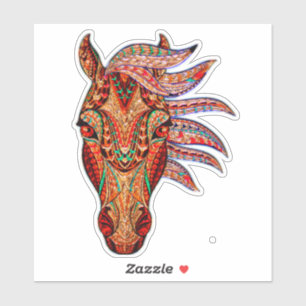Paardenjuweel mozaïekkleurig cowgirl equestrian sticker