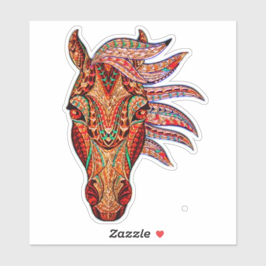 Paardenjuweel mozaïekkleurig cowgirl equestrian sticker (Vel)