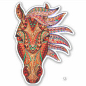 Paardenjuweel mozaïekkleurig cowgirl equestrian sticker (Voorkant)