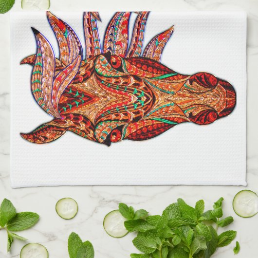 Paardenjuweel mozaïekkleurig cowgirl equestrian theedoek (Gevouwen)