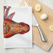 Paardenjuweel mozaïekkleurig cowgirl equestrian theedoek (Quarter Fold)