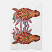 Paardenjuweel mozaïekkleurig cowgirl equestrian theedoek (Verticaal)