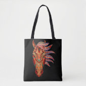 Paardenjuweel mozaïekkleurig cowgirl equestrian tote bag (Voorkant)