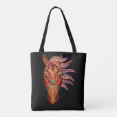 Paardenjuweel mozaïekkleurig cowgirl equestrian tote bag (Achterkant)