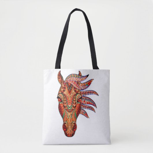 Paardenjuweel mozaïekkleurig cowgirl equestrian tote bag (Voorkant)