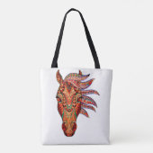 Paardenjuweel mozaïekkleurig cowgirl equestrian tote bag (Achterkant)